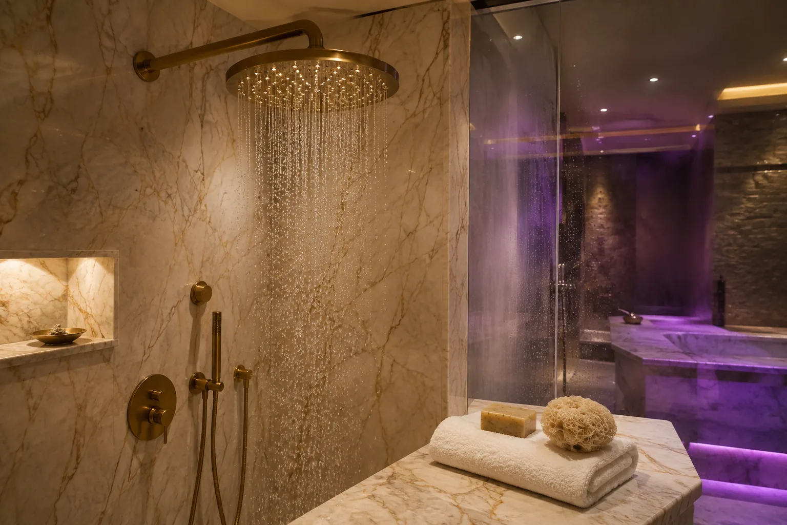 Spa duş bölümü — Lila Spa, Küçükçekmece misafirlerine hizmet veren salon